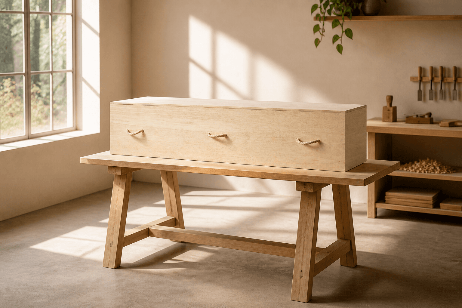 Knobys standard plywood casket